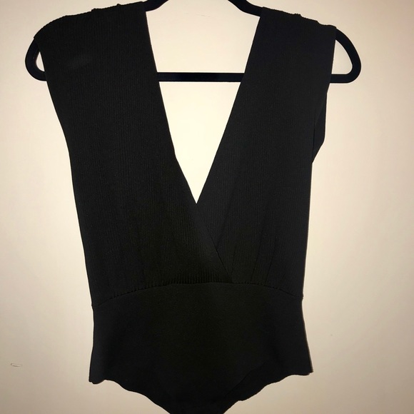 Zara, NWT, Black ribbed body suit - Picture 1 of 4